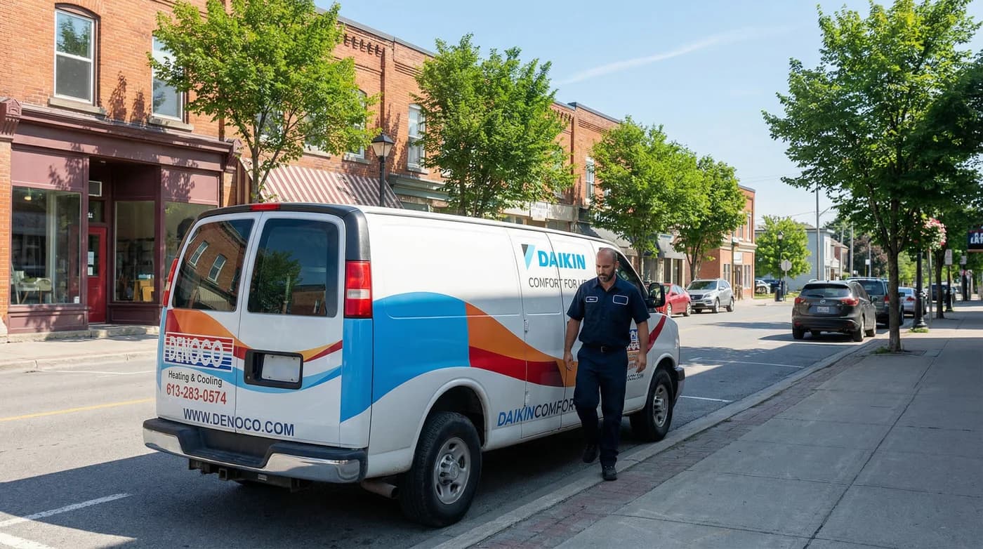 Denoco service van in an Eastern Ontario community
