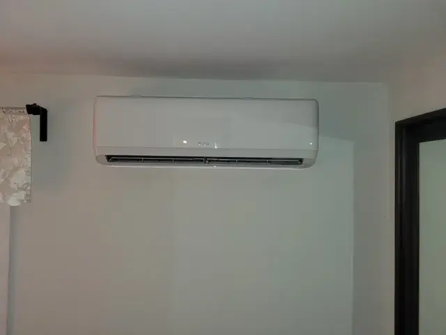 Air conditioning unit installed on the wall