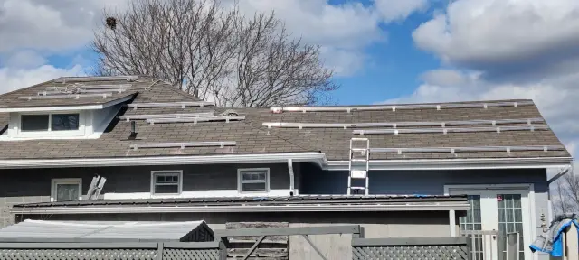 Solar panels on roof of a house