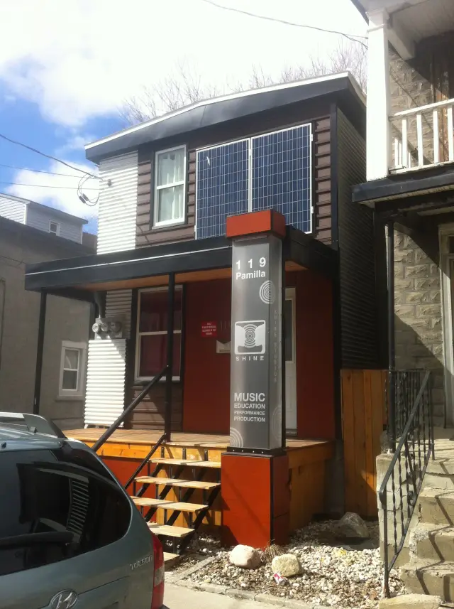 Solar panels on the roof of a contemporary house
