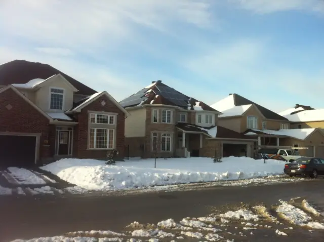 Solar panels on the roof of a house