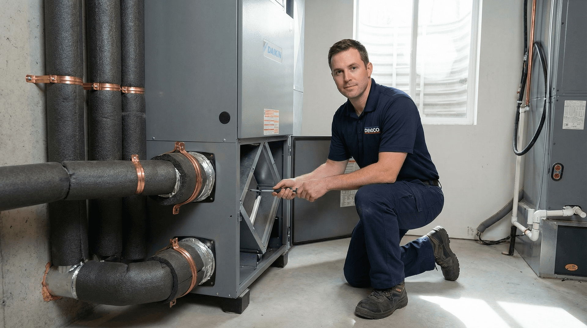 HRV or ERV ventilation integration in a basement