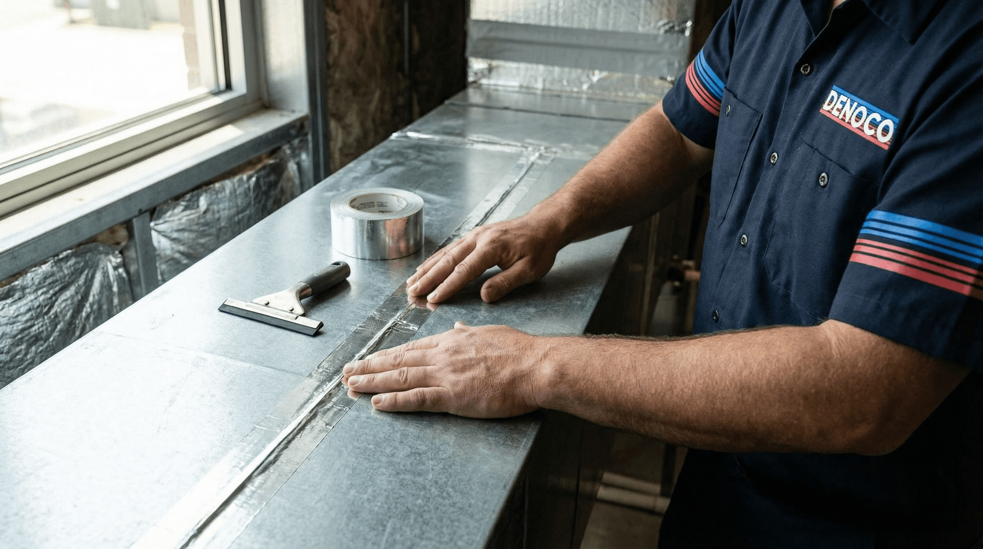 Sealing duct seams with mastic for durable leakage reduction