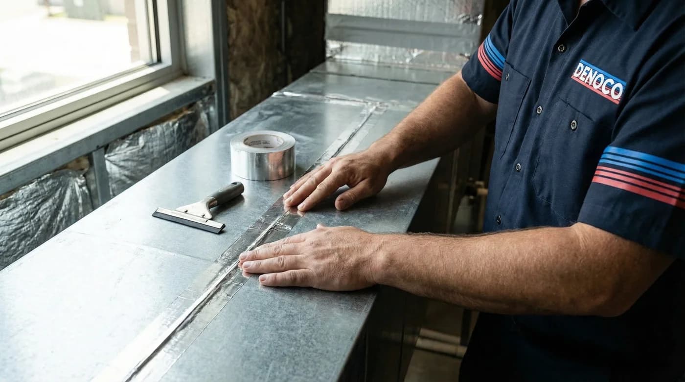 Sealing duct seams with mastic for durable leakage reduction