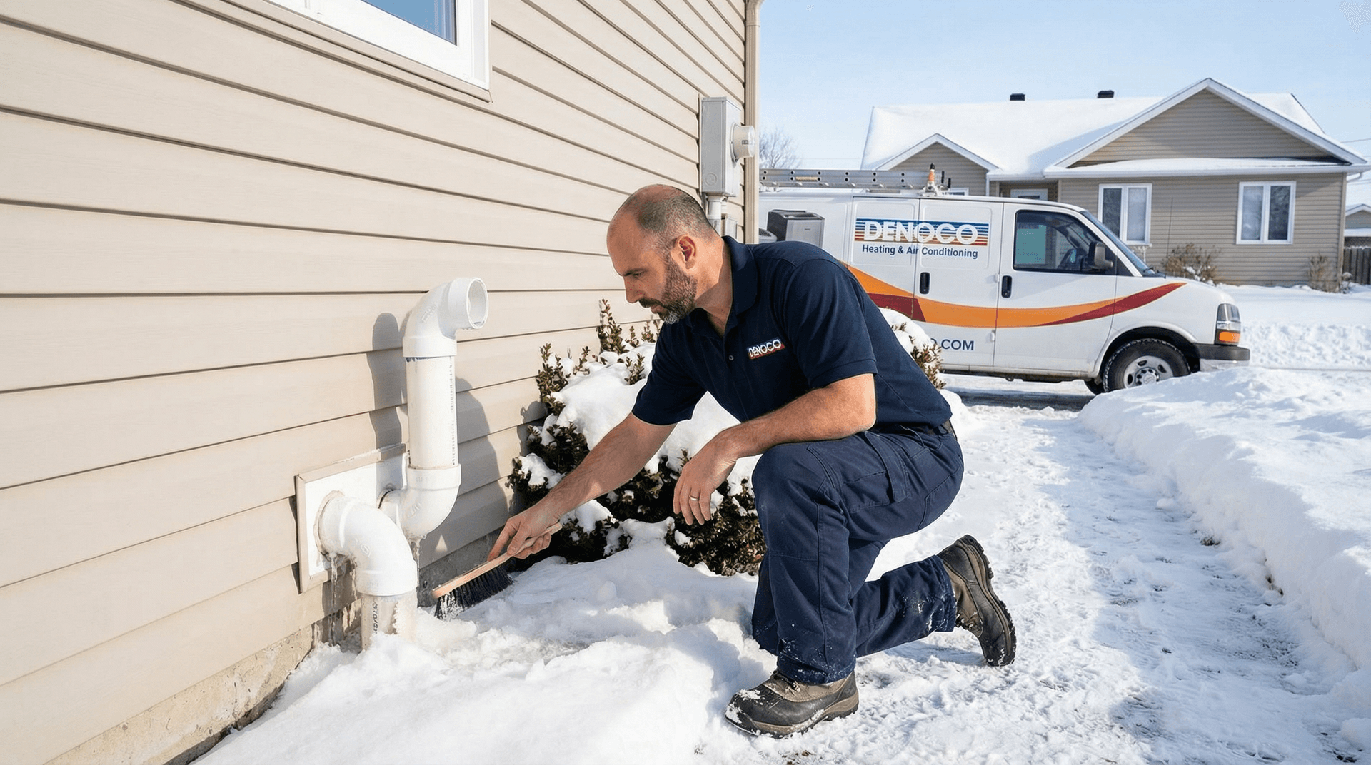 High-efficiency furnace vent terminations inspected in winter