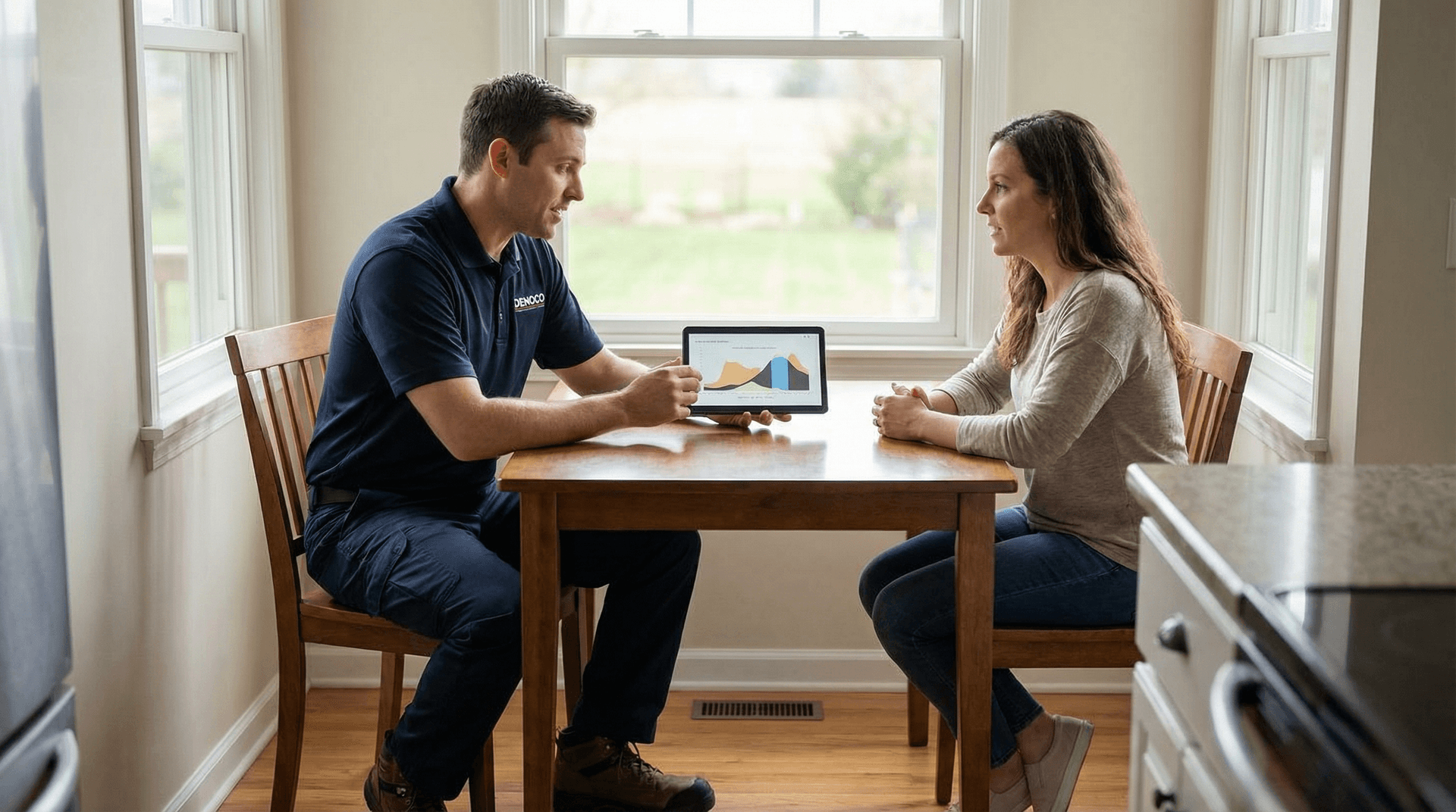 Denoco technician planning battery load shifting and EV charging for Ontario TOU/ULO pricing