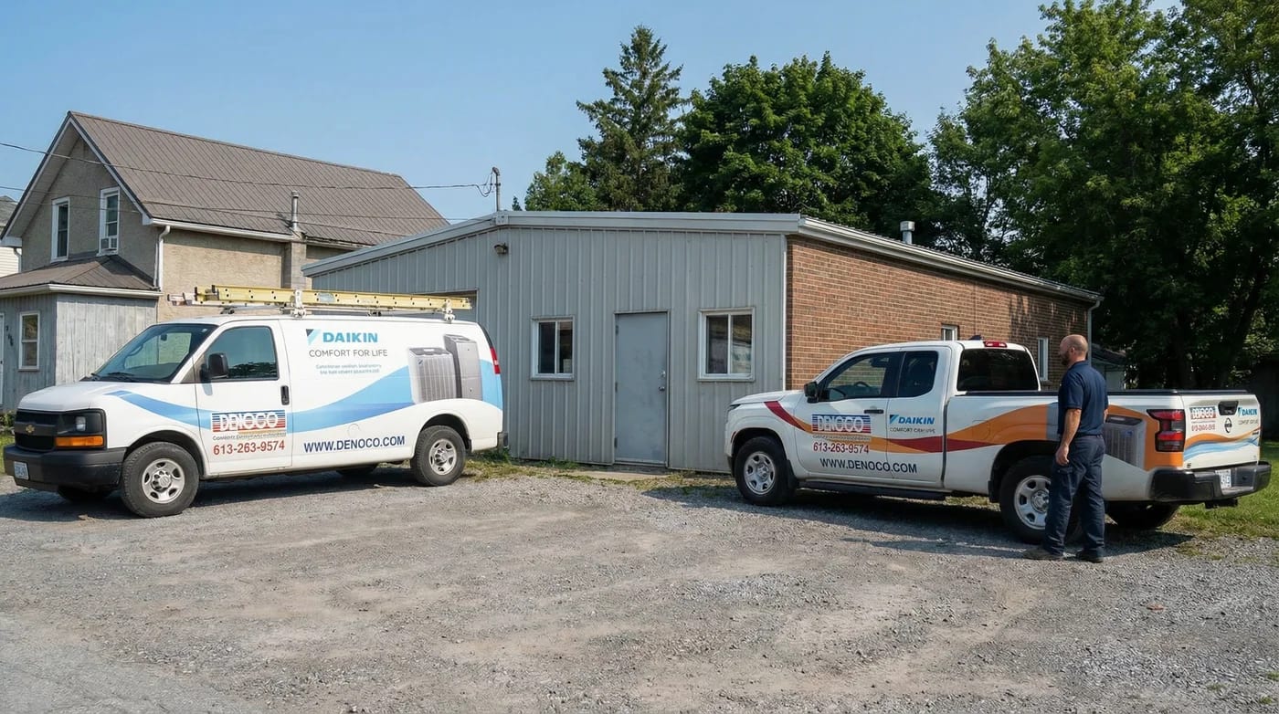 Denoco fleet and shop in Eastern Ontario